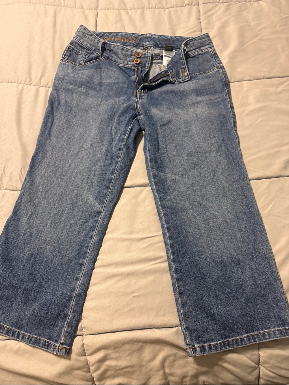 Eddie Bauer Light Blue Flare Capris- Women's Wide Leg